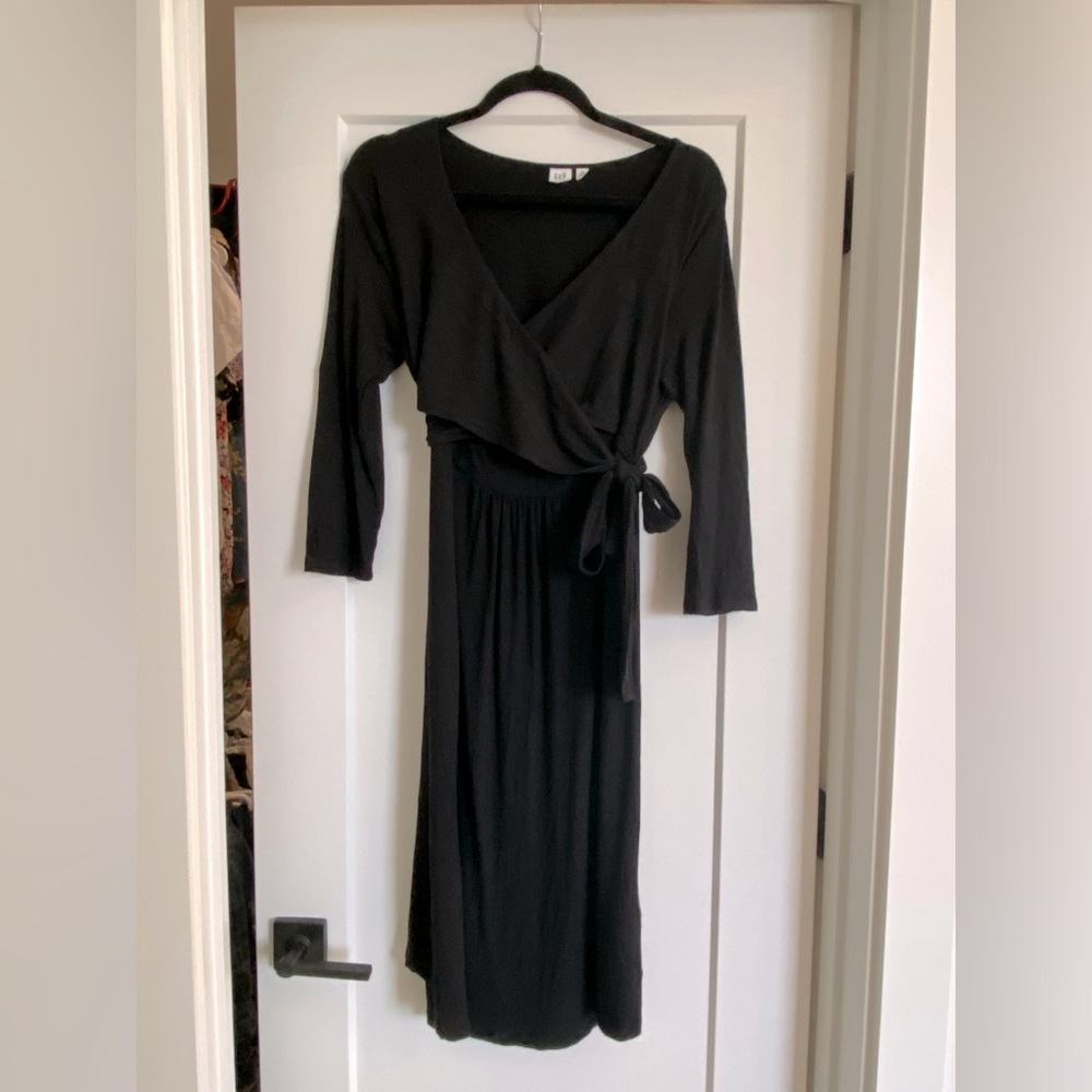 Black Gap Maternity Wrap dress